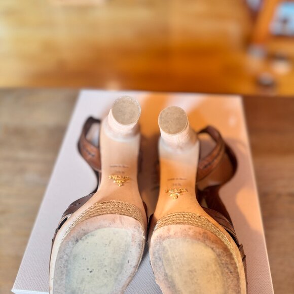 Prada Brown Platform Sandals - Picture 8 of 10